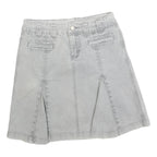 TOMMY HILFIGER Womens Grey Mini Cotton Blend Flare Skirt S Denim Casual