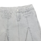 TOMMY HILFIGER Womens Grey Mini Cotton Blend Flare Skirt S Denim Casual