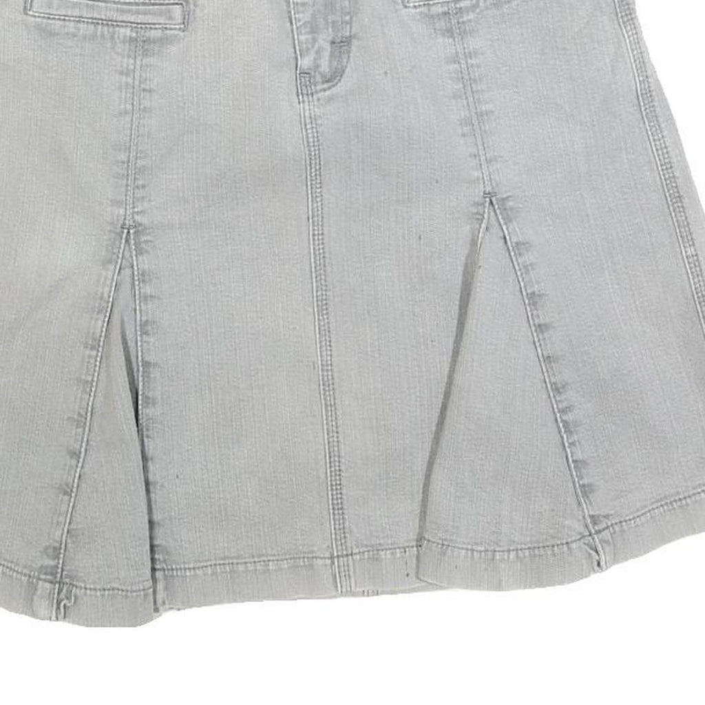 TOMMY HILFIGER Womens Grey Mini Cotton Blend Flare Skirt S Denim Casual