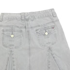 TOMMY HILFIGER Womens Grey Mini Cotton Blend Flare Skirt S Denim Casual