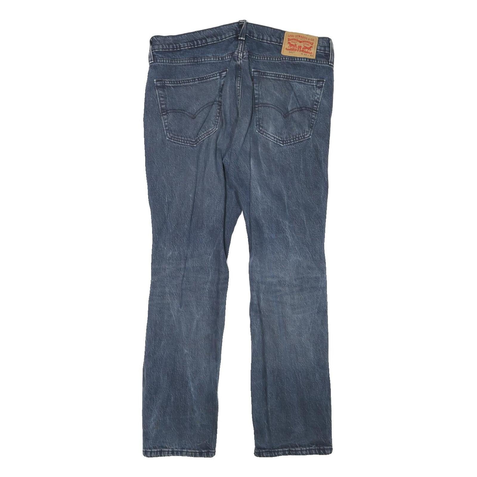 LEVI'S 541 Mens Relaxed Blue Denim W33 L29 Distressed Zip Fit Jeans