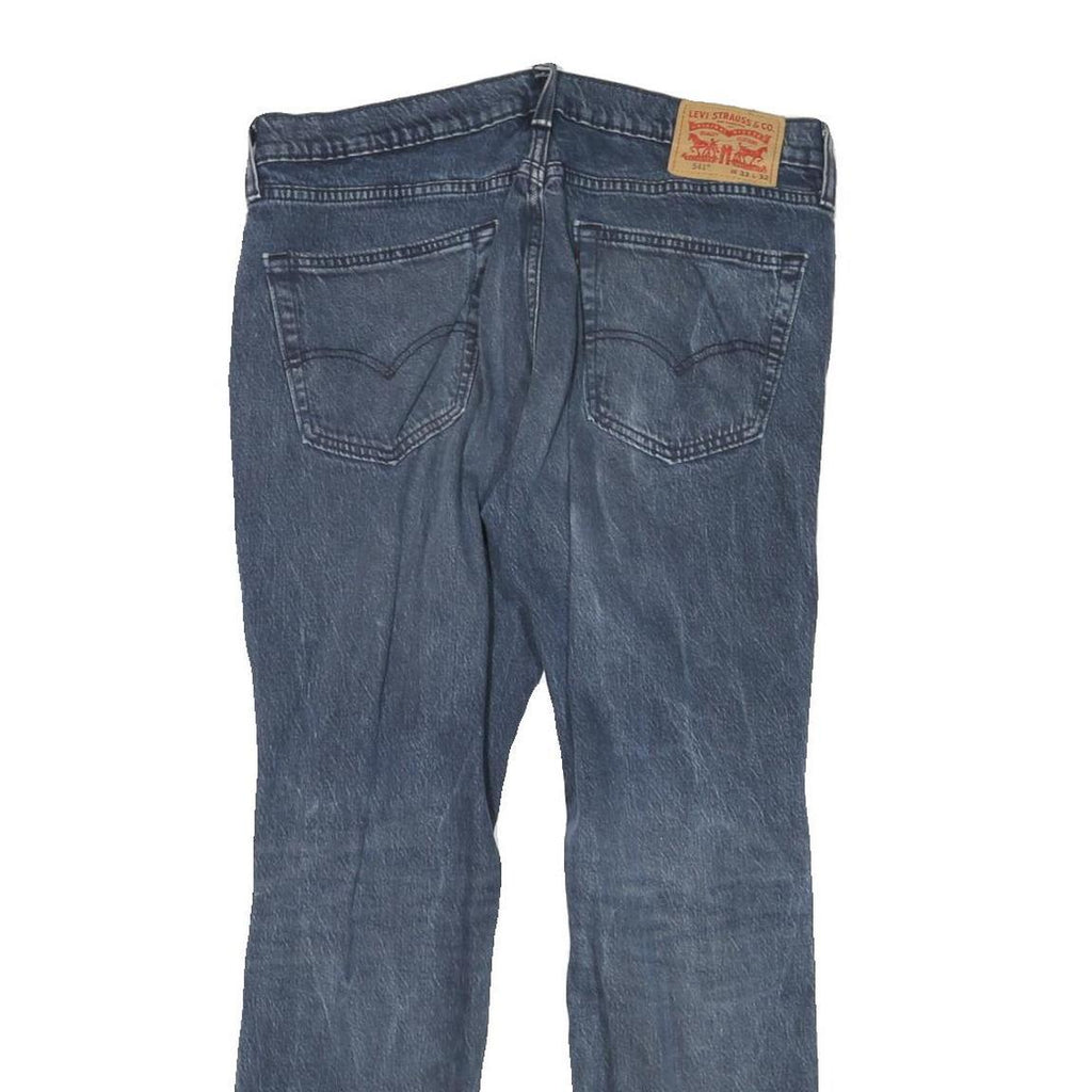 LEVI'S 541 Mens Relaxed Blue Denim W33 L29 Distressed Zip Fit Jeans