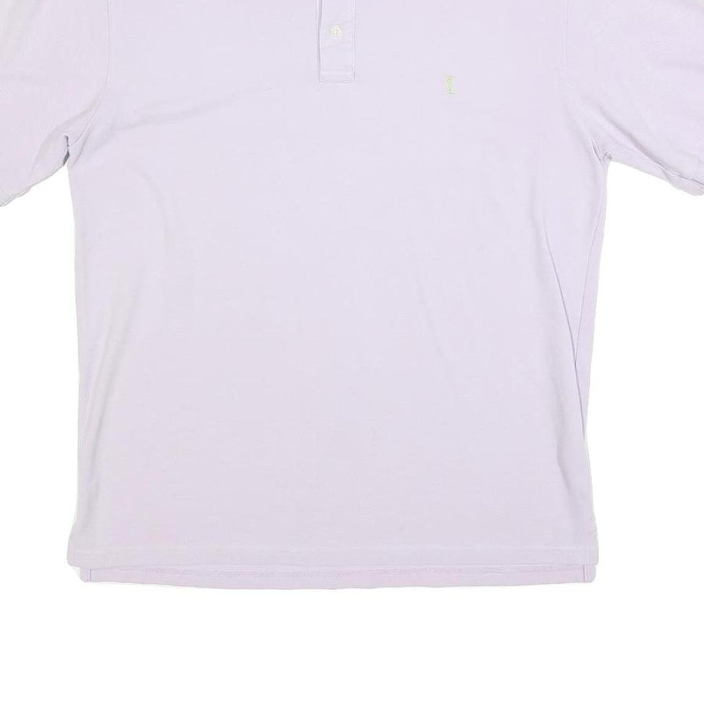 YVES SAINT LAURENT Mens Purple Short Sleeve Plain Polo Shirt L Designer Luxury