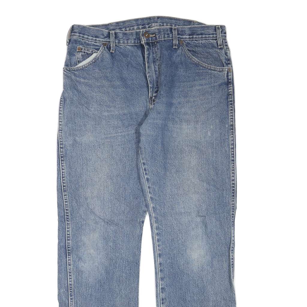 DICKIES Mens Regular Fit Blue Denim Jeans W36 L32 Workwear Casual Zip Closure