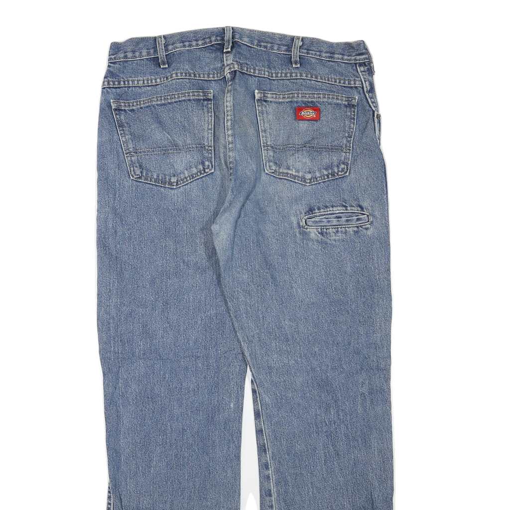 DICKIES Mens Regular Fit Blue Denim Jeans W36 L32 Workwear Casual Zip Closure