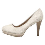 TAMARIS Pump Heels Cream Synthetic Womens UK 7