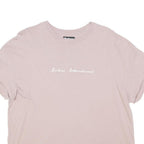 BARBOUR Womens Pink T-Shirt UK 16 Short Sleeve Crew Neck Cotton Blend