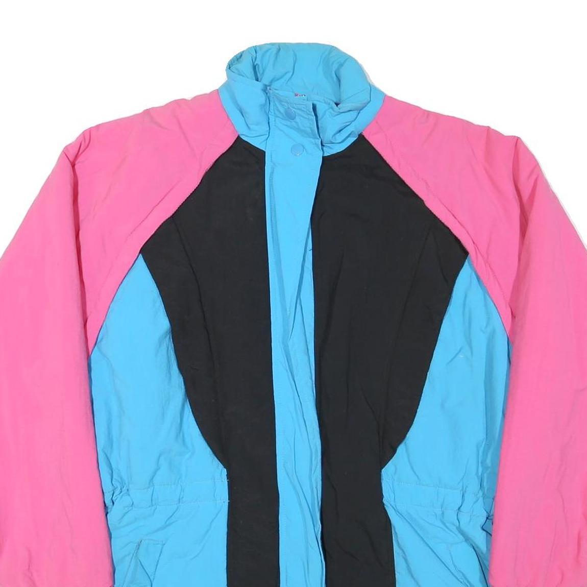 LASUAL ISLE Womens Pink & Blue Nylon Zip Jacket M Casual Sporty Lightweight
