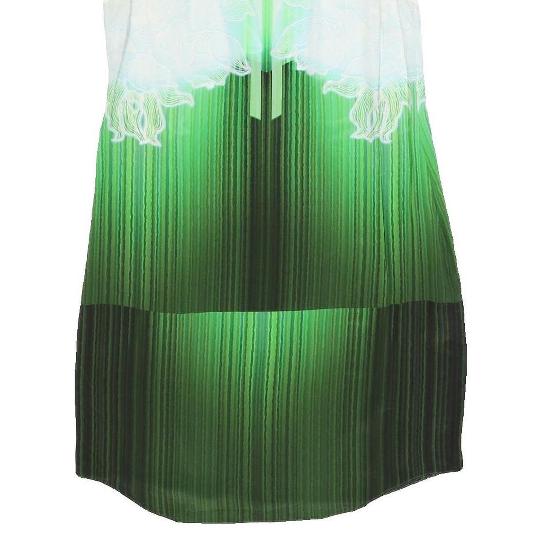 PETER PILOTTO Womens Green Silk Shift Dress Sleeveless UK 8 Printed Elegant