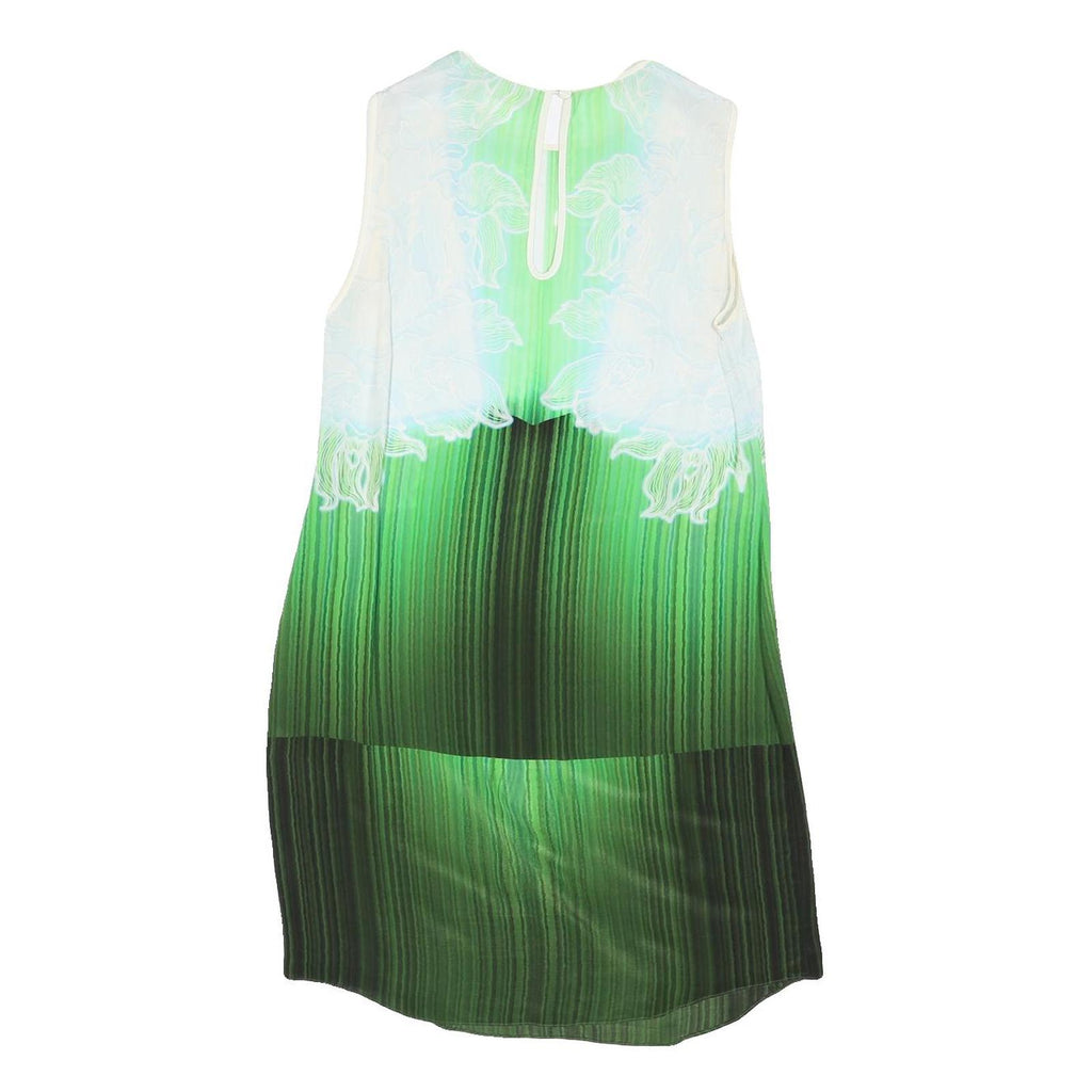 PETER PILOTTO Womens Green Silk Shift Dress Sleeveless UK 8 Printed Elegant