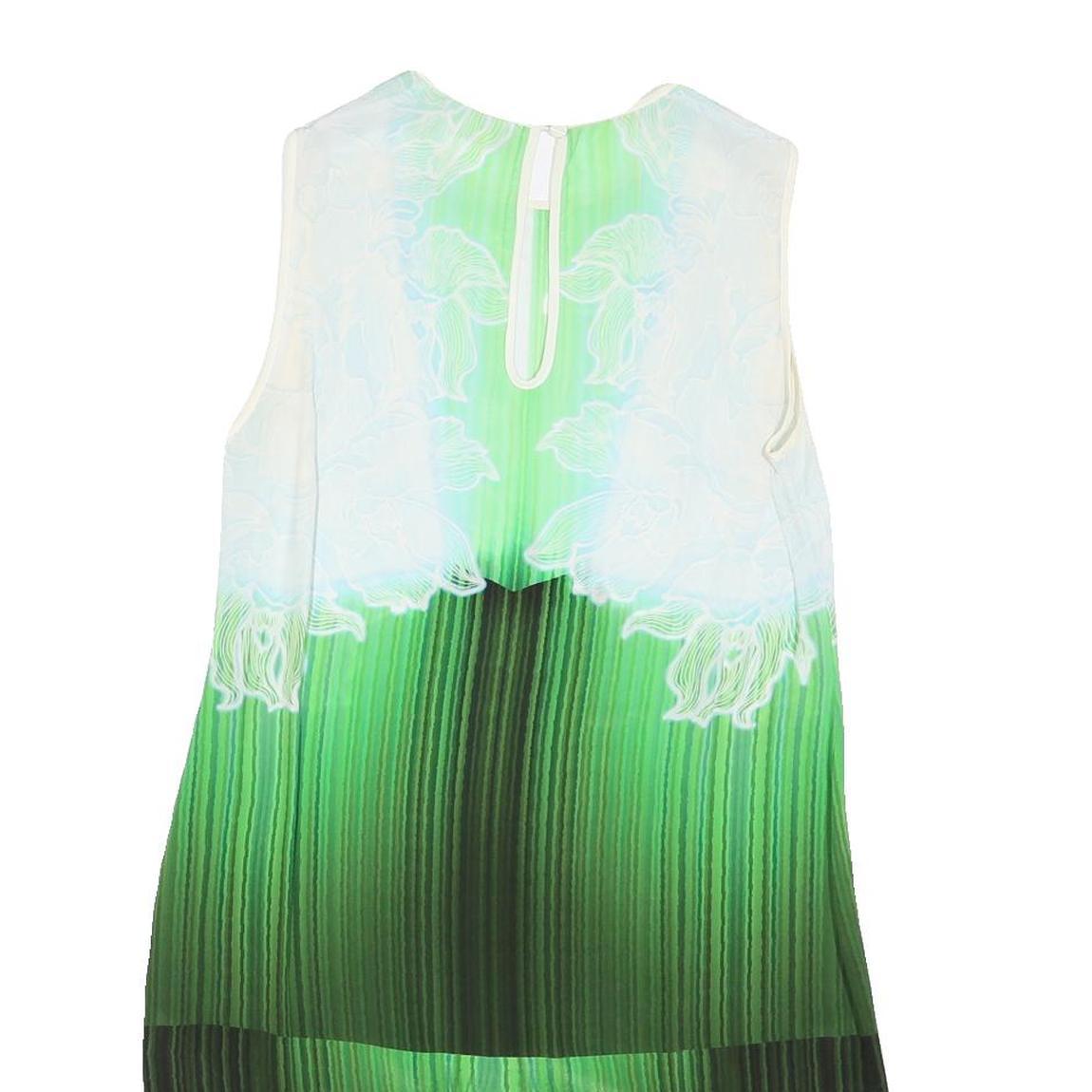 PETER PILOTTO Womens Green Silk Shift Dress Sleeveless UK 8 Printed Elegant