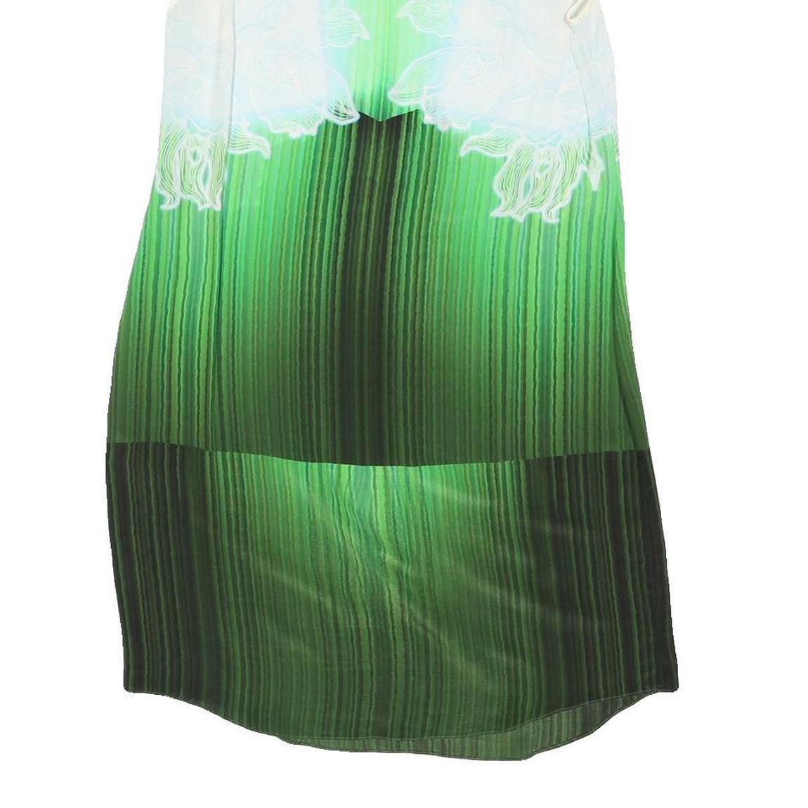 PETER PILOTTO Womens Green Silk Shift Dress Sleeveless UK 8 Printed Elegant