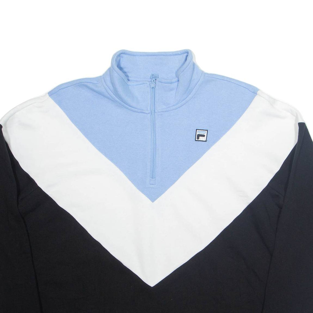FILA Mens Sweatshirt Black 1/4 Zip XL