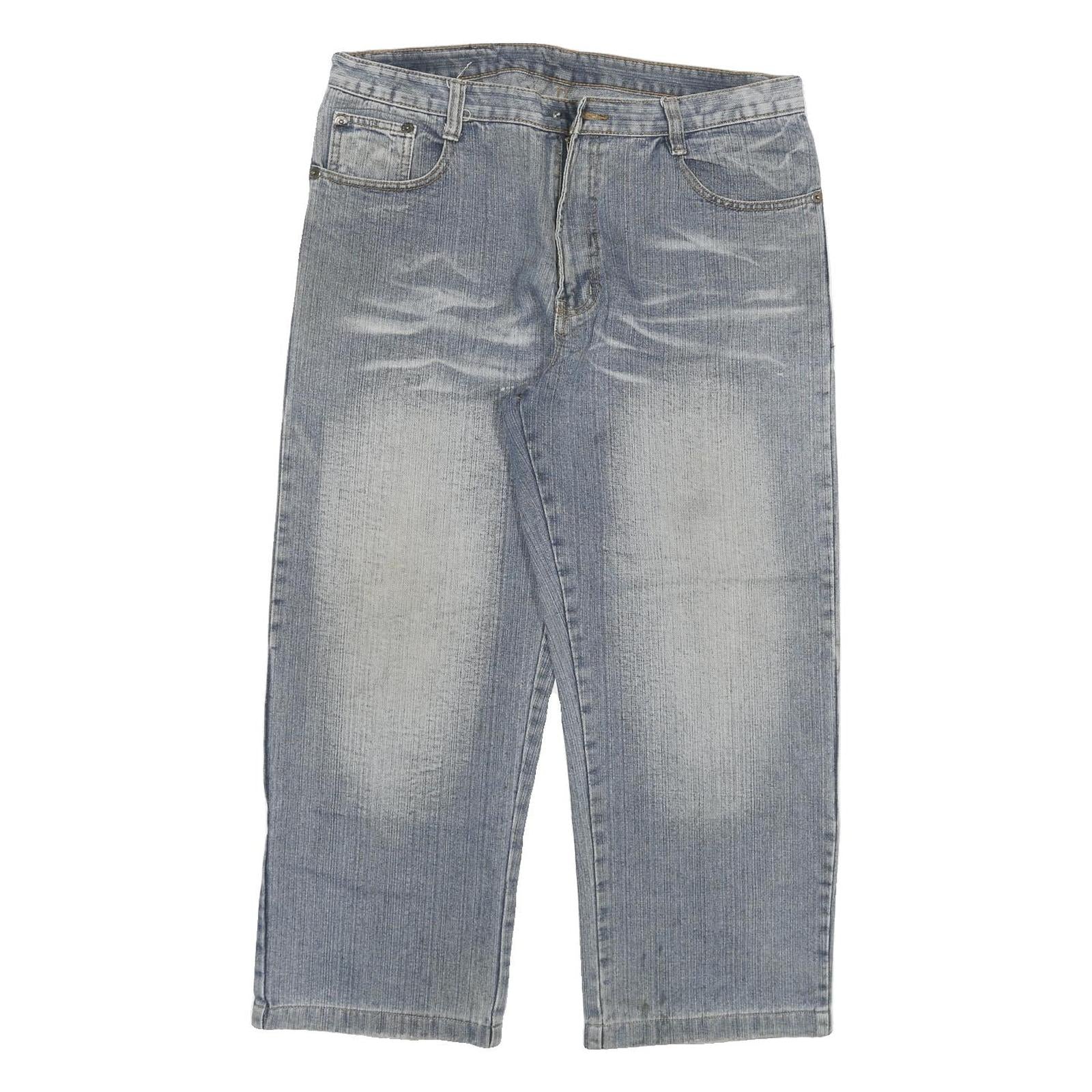 DEAN SHIN Mens Jeans Blue Relaxed Straight Denim Medium W34 L26 Comfortable Fit