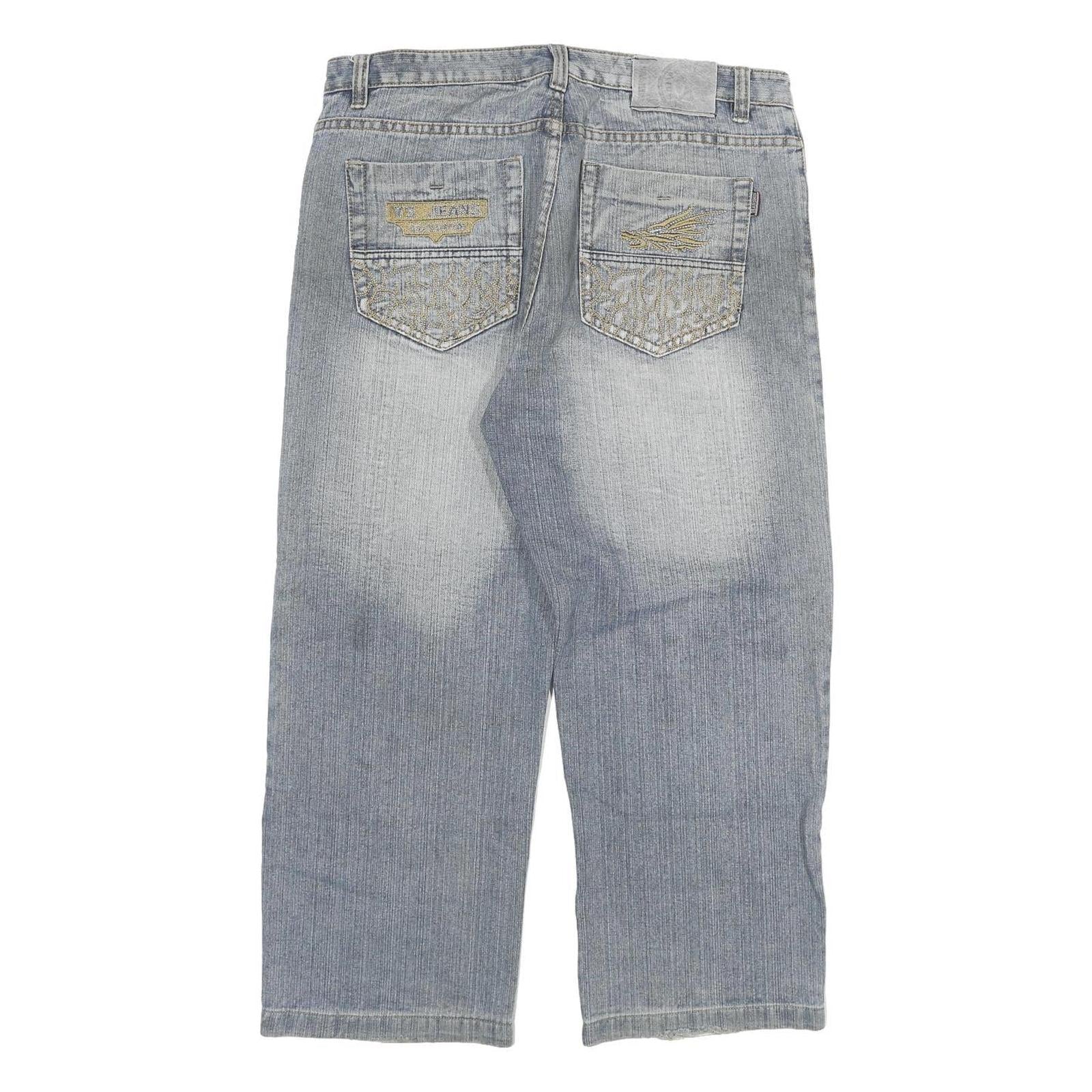 DEAN SHIN Mens Jeans Blue Relaxed Straight Denim Medium W34 L26 Comfortable Fit