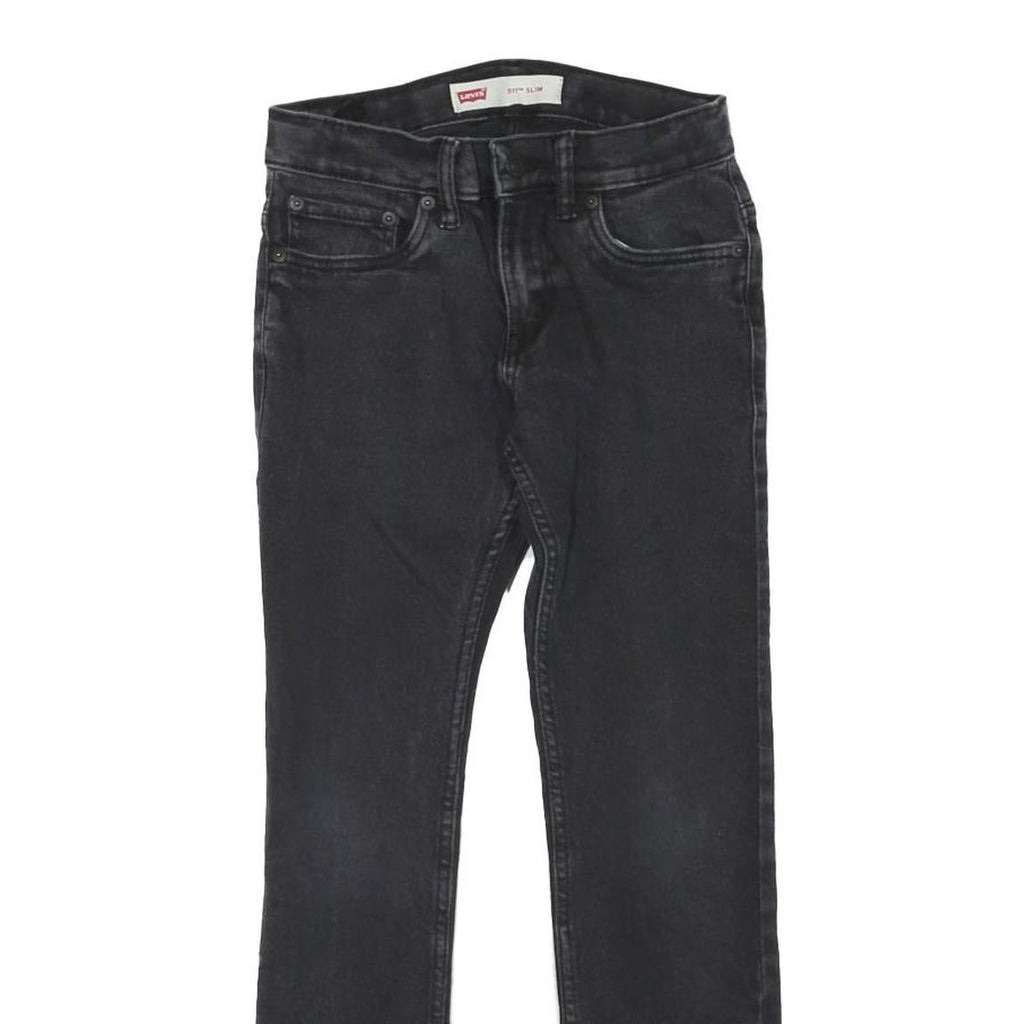 LEVI'S 511 Slim Womens Jeans Black Slim Skinny Denim Medium W26 L26 Zip