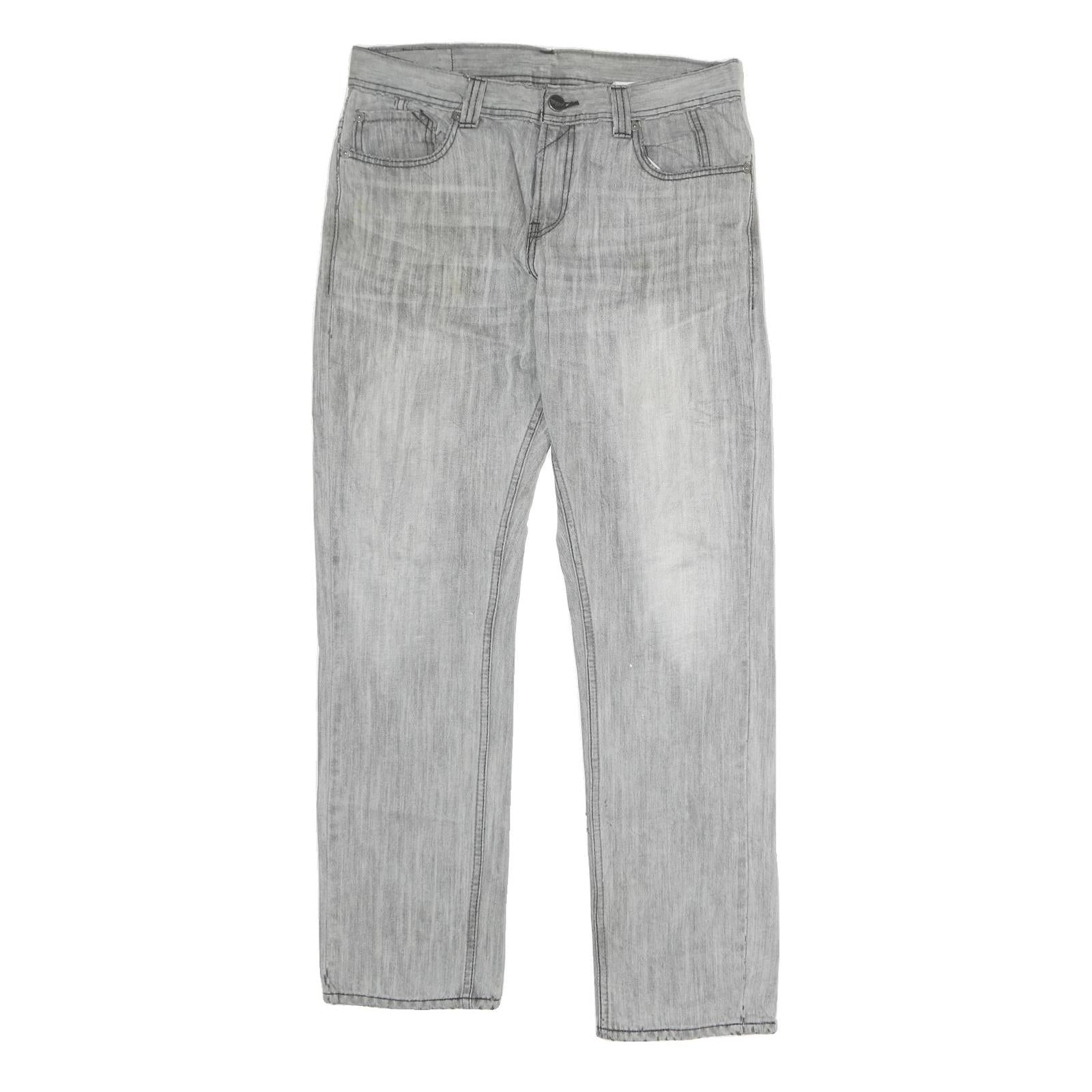 LEVI'S 511 Mens Jeans Grey Regular Straight Denim Medium W34 L30 Zip Closure