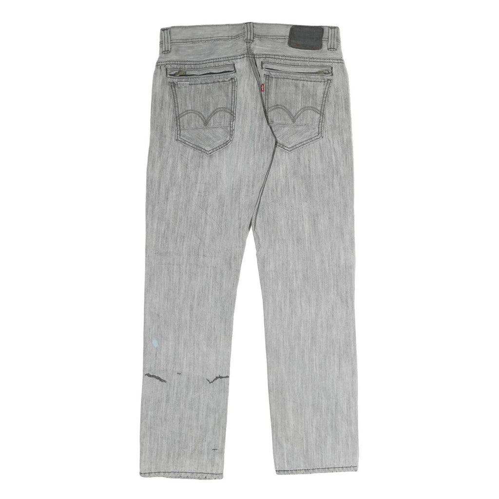 LEVI'S 511 Mens Jeans Grey Regular Straight Denim Medium W34 L30 Zip Closure