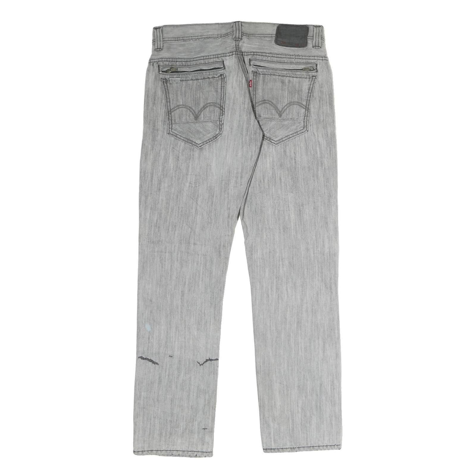 LEVI'S 511 Mens Jeans Grey Regular Straight Denim Medium W34 L30 Zip Closure