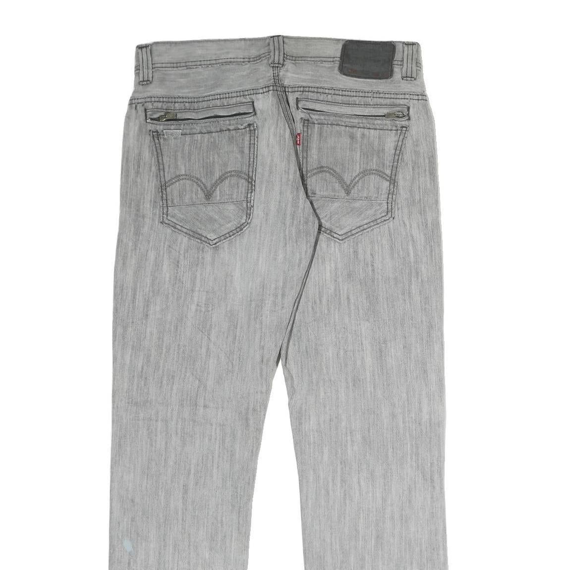 LEVI'S 511 Mens Jeans Grey Regular Straight Denim Medium W34 L30 Zip Closure