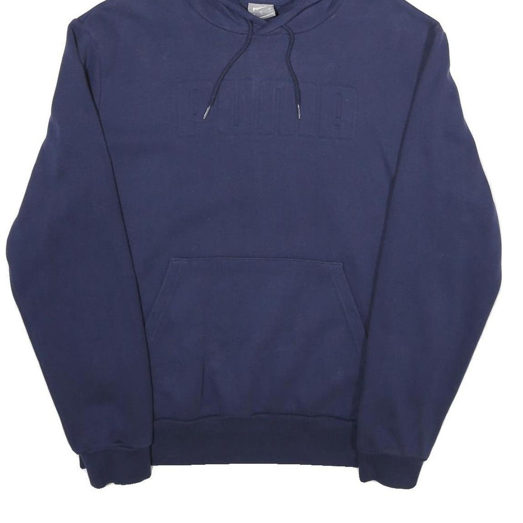 PUMA Mens Navy Pullover Hoodie L Cotton Blend Casual Sportswear