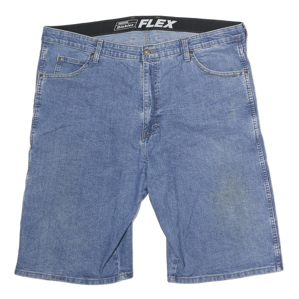 DICKIES Mens Denim Blue Cargo Shorts Size L W40 Workwear Cotton Comfort