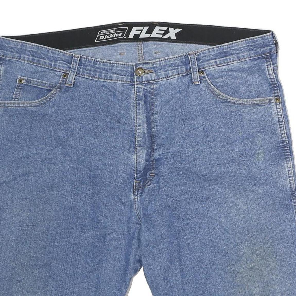 DICKIES Mens Denim Blue Cargo Shorts Size L W40 Workwear Cotton Comfort