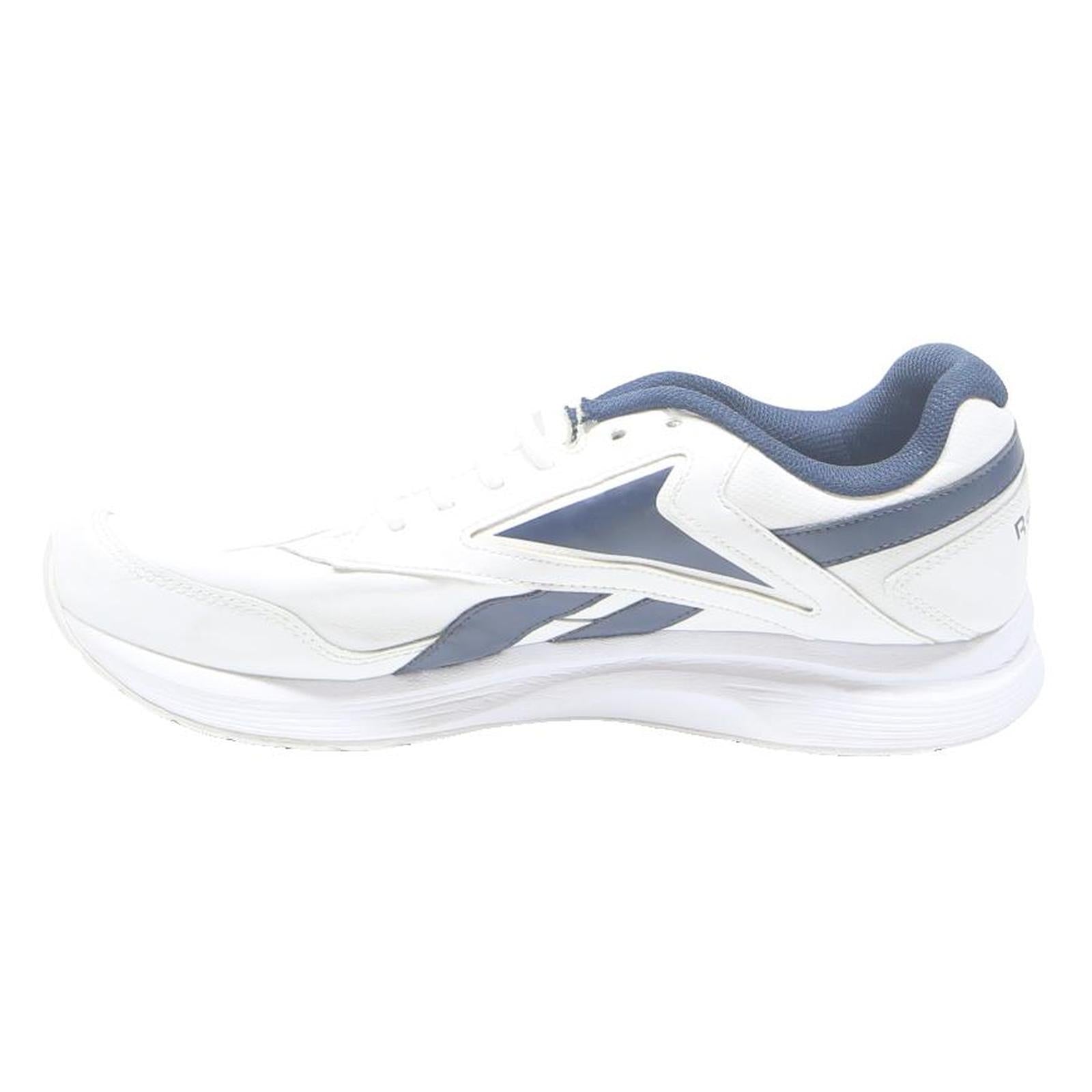 REEBOK Mens Leather Navy White Trainers UK 11 Comfortable Lightweight Athletic