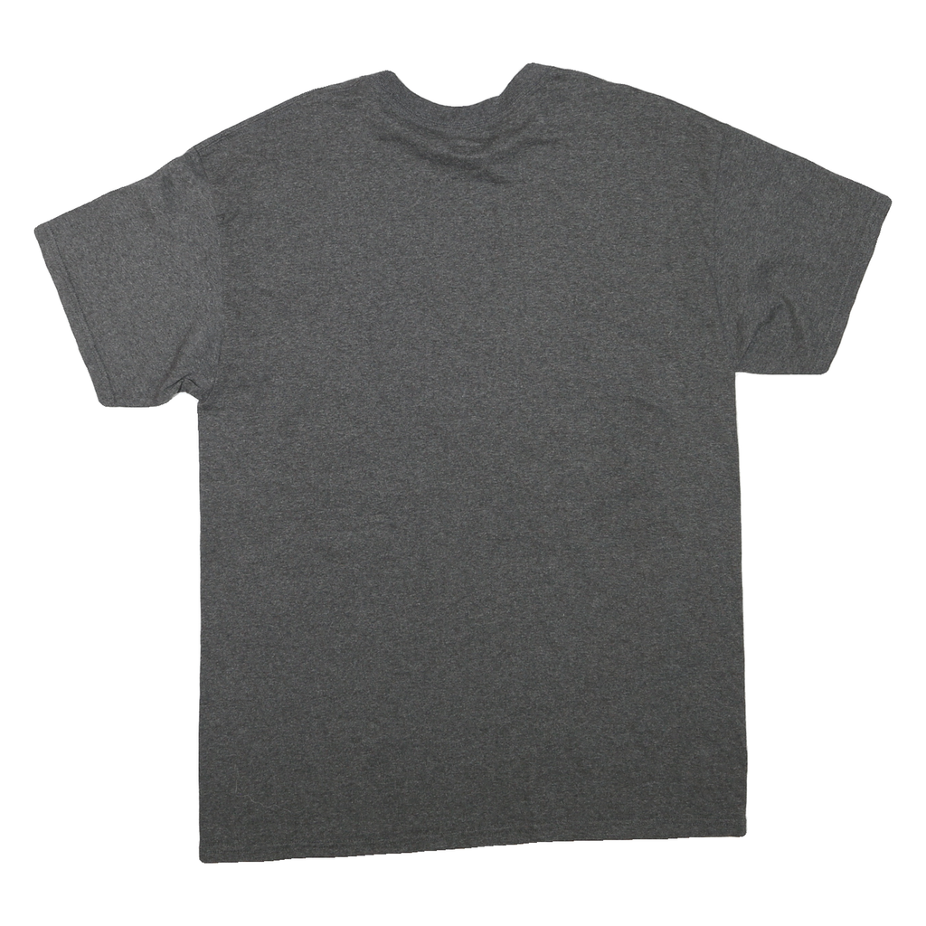 MAJESTIC Mens Grey Let The Giants Win Graphic T-Shirt L Short Sleeve Crew Neck