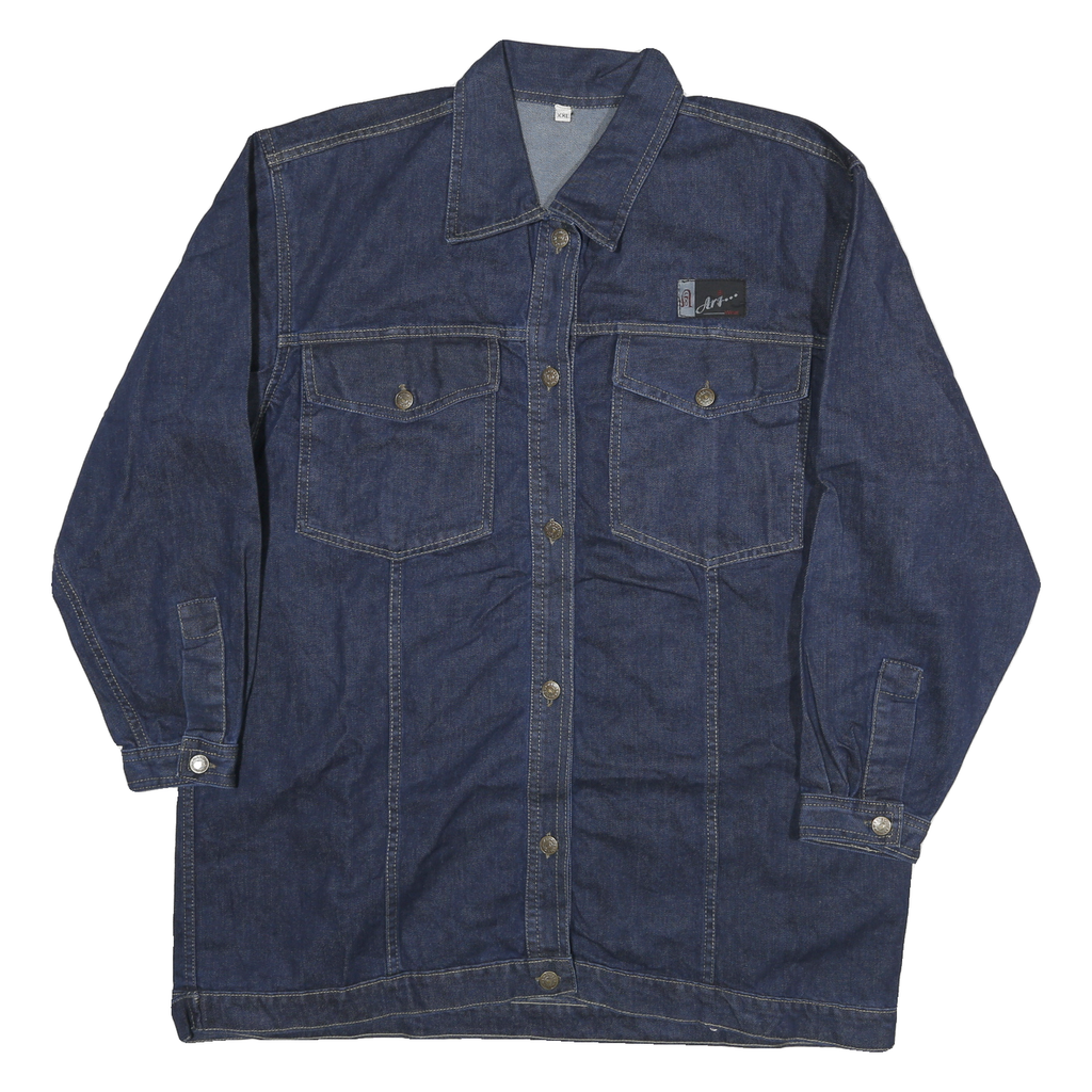 ART Womens Blue Denim Jacket 2XL Cotton Button Closure Classic Fit Long Sleeve