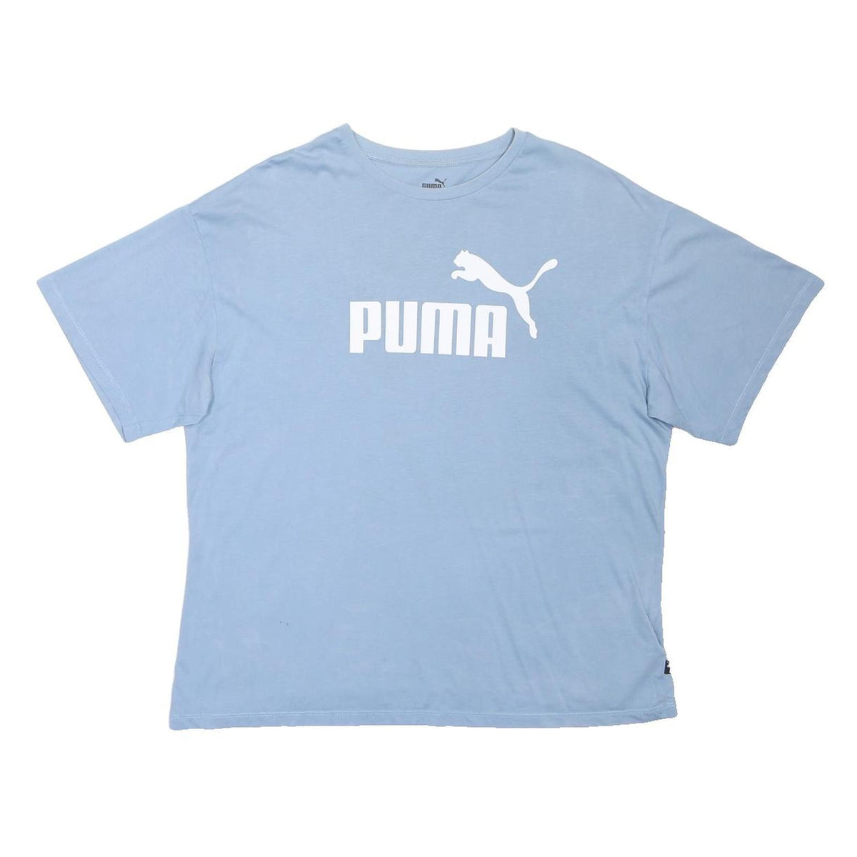 PUMA Mens Blue T-Shirt XL Short Sleeve Crew Neck Cotton Blend Logo Print