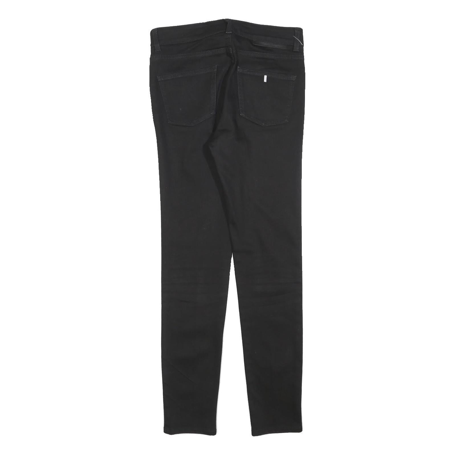 STELLA MCCARTNEY Womens Black Slim Skinny Denim Jeans W30 L28 Cotton Blend Zip