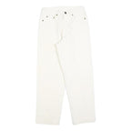 RIFLE Girls White Regular Fit Straight Denim Jeans W24 L26 Cotton Blend Zip
