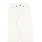 RIFLE Girls White Regular Fit Straight Denim Jeans W24 L26 Cotton Blend Zip