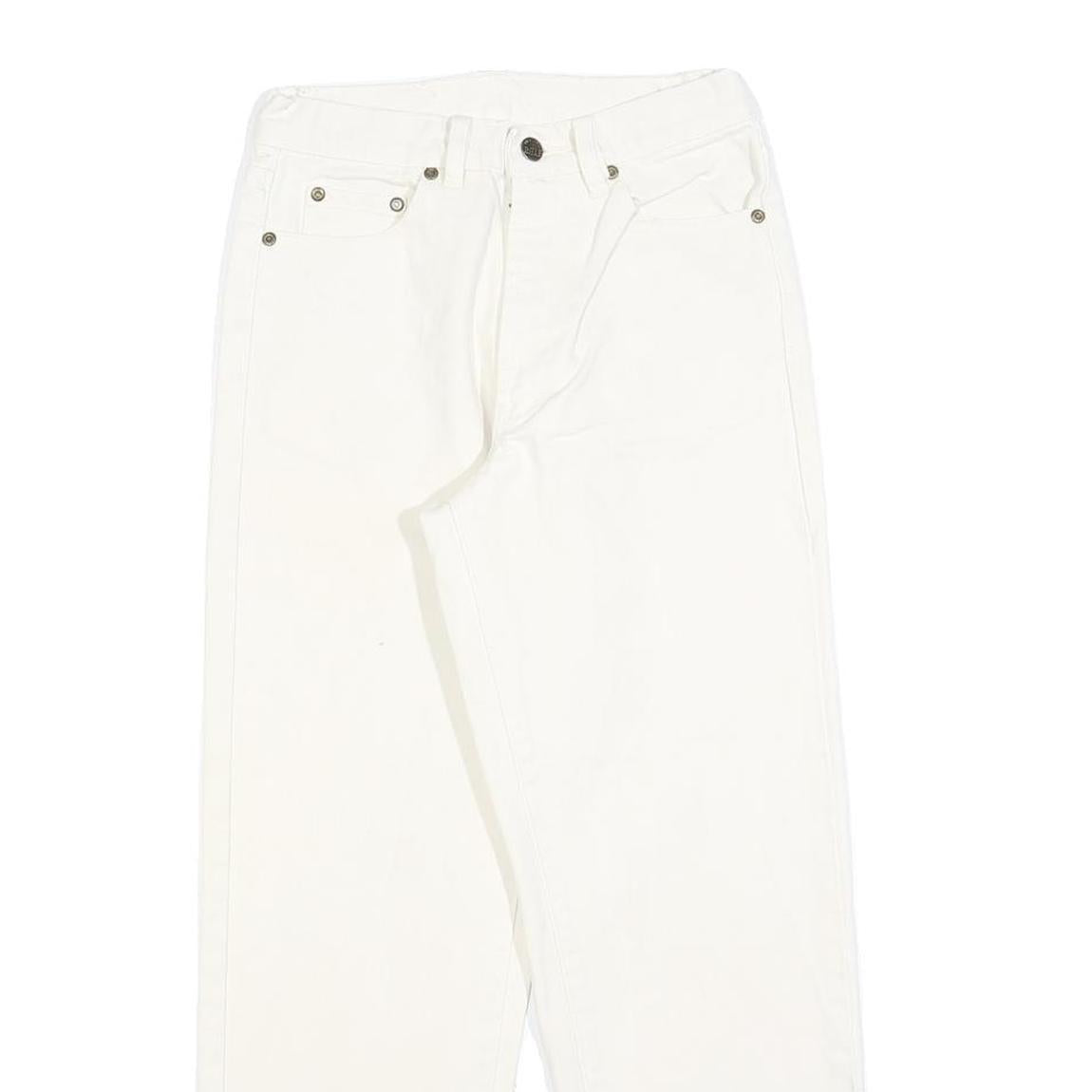 RIFLE Girls White Regular Fit Straight Denim Jeans W24 L26 Cotton Blend Zip