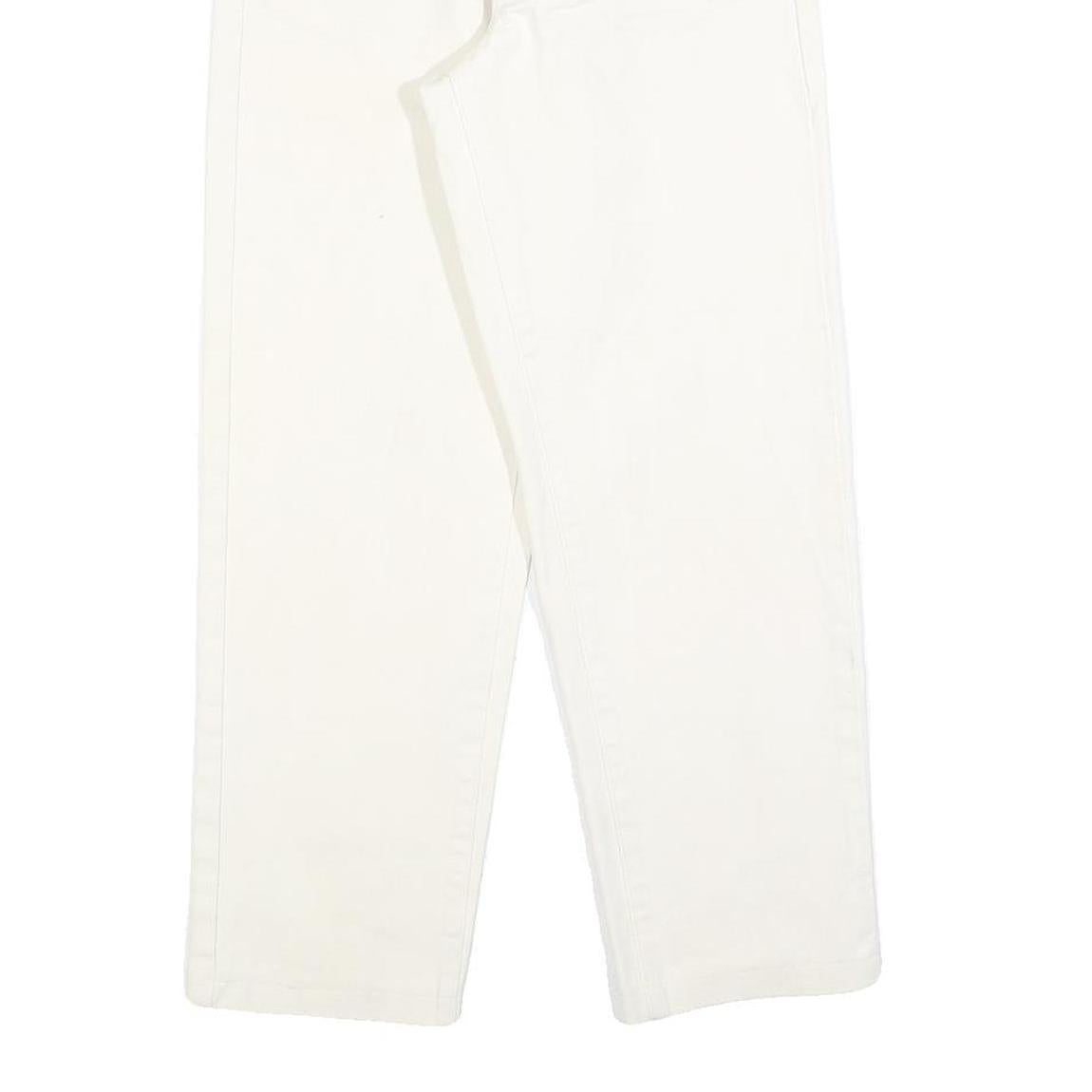 RIFLE Girls White Regular Fit Straight Denim Jeans W24 L26 Cotton Blend Zip