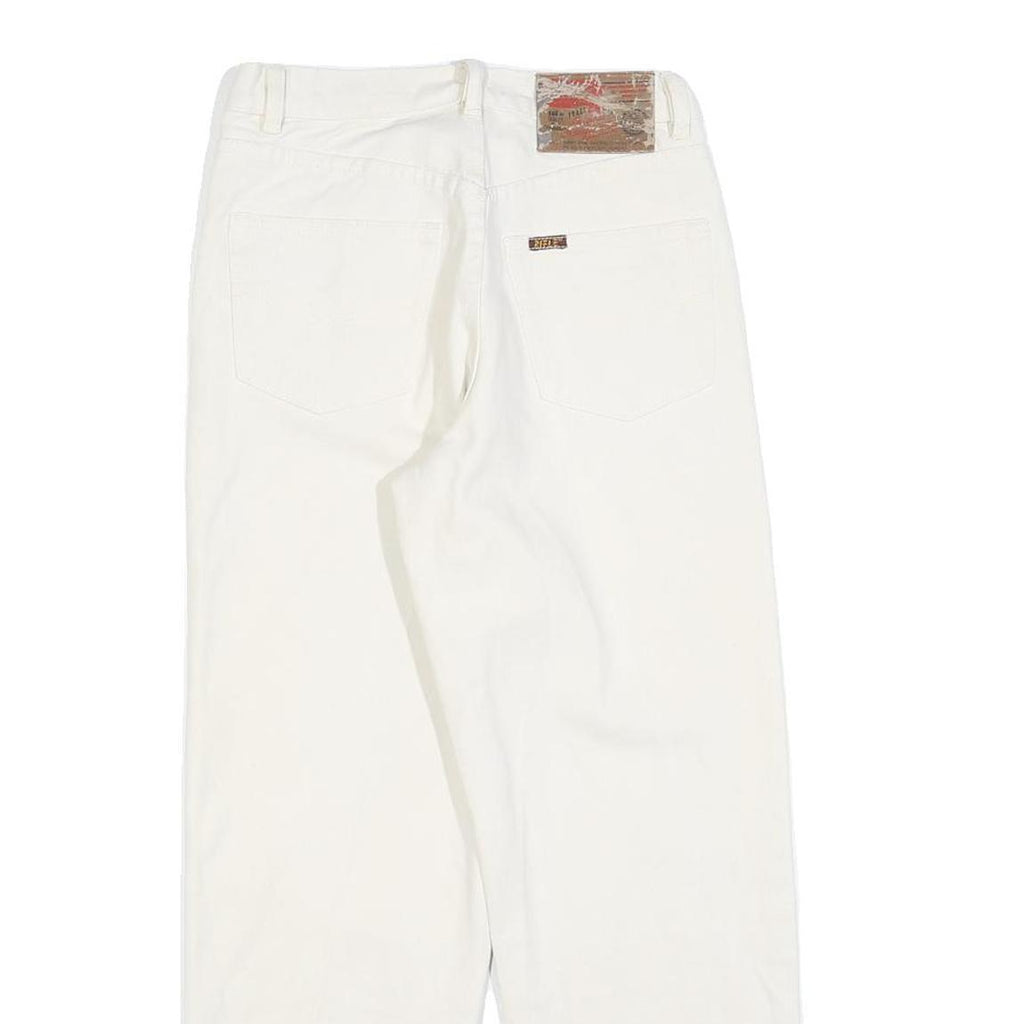 RIFLE Girls White Regular Fit Straight Denim Jeans W24 L26 Cotton Blend Zip