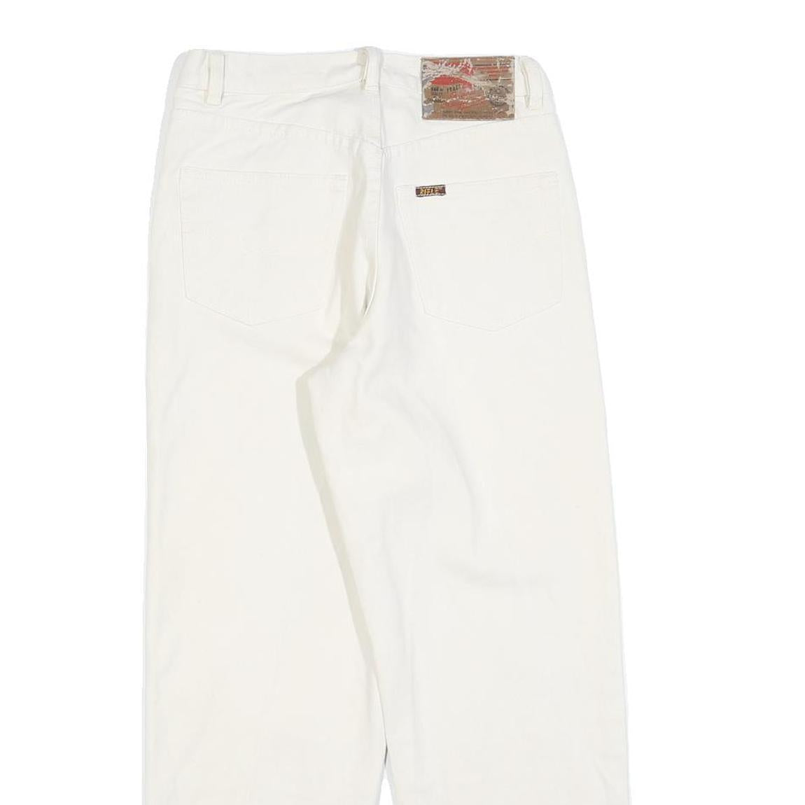 RIFLE Girls White Regular Fit Straight Denim Jeans W24 L26 Cotton Blend Zip