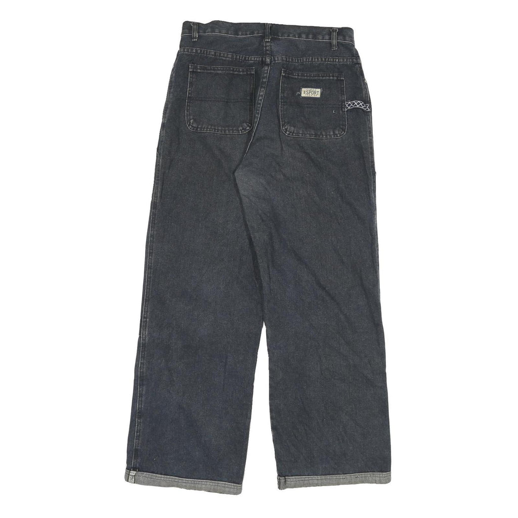 Womens Relaxed Fit Jeans Blue Denim W30 L28 Cargo Style Wide Leg Cotton Blend