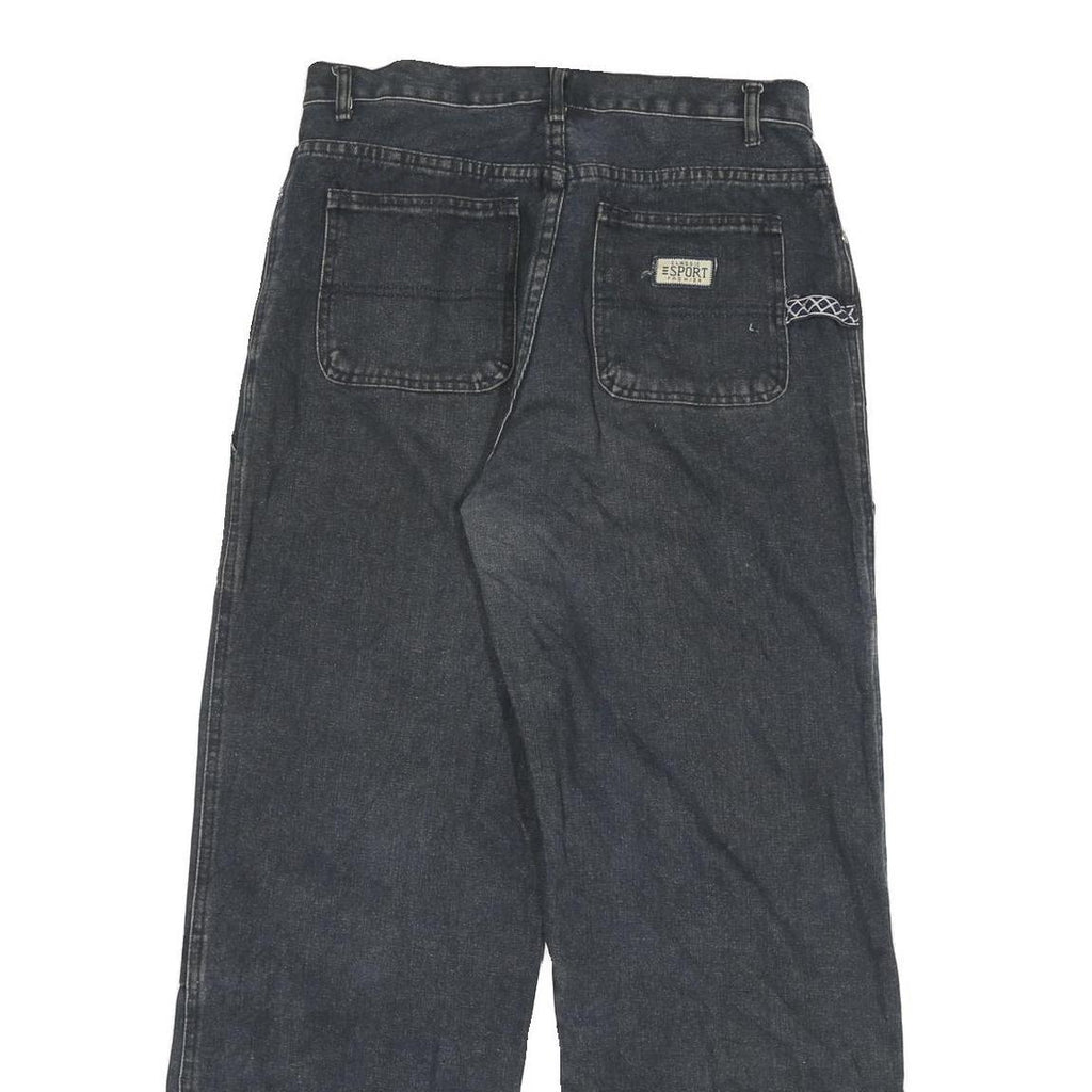 Womens Relaxed Fit Jeans Blue Denim W30 L28 Cargo Style Wide Leg Cotton Blend