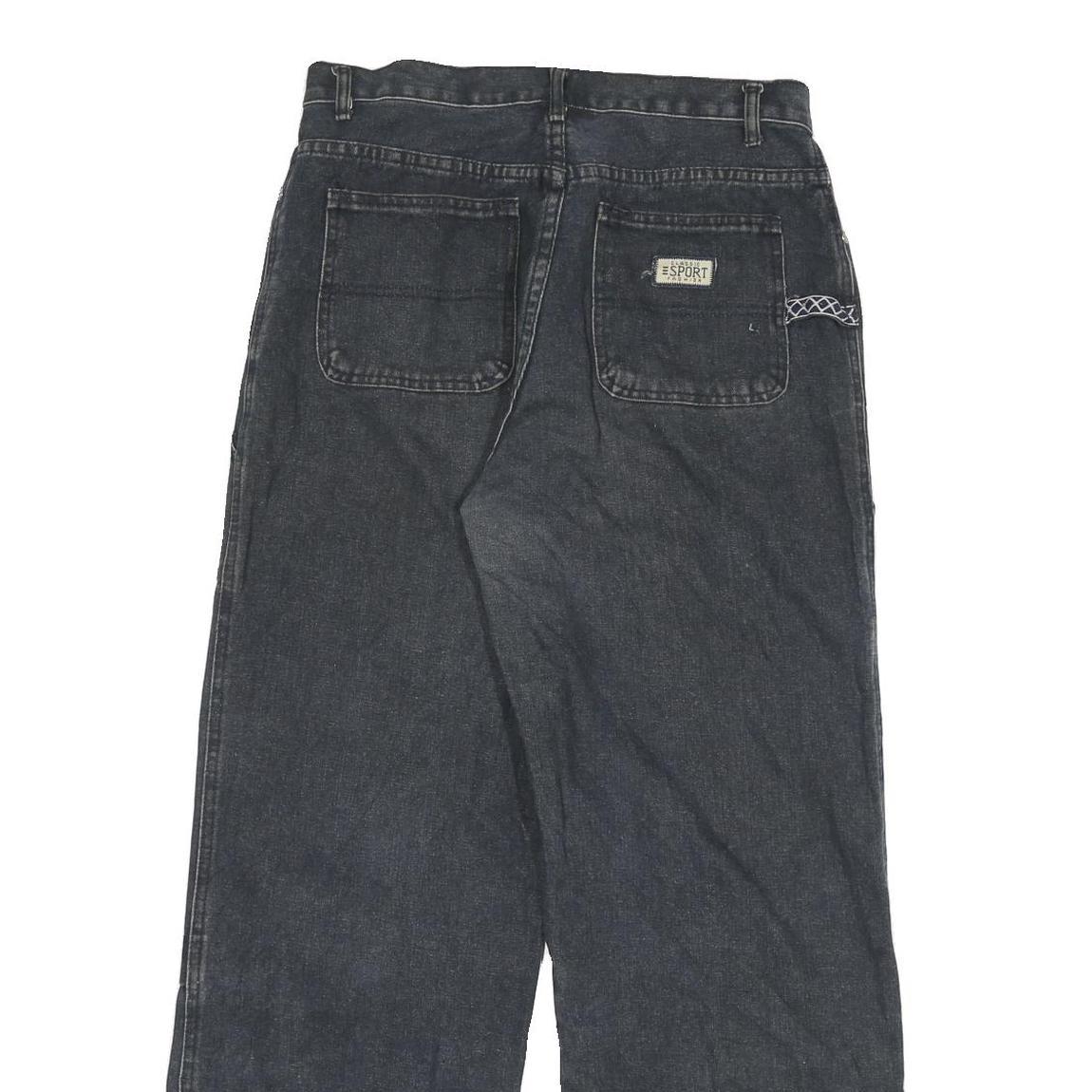 Womens Relaxed Fit Jeans Blue Denim W30 L28 Cargo Style Wide Leg Cotton Blend