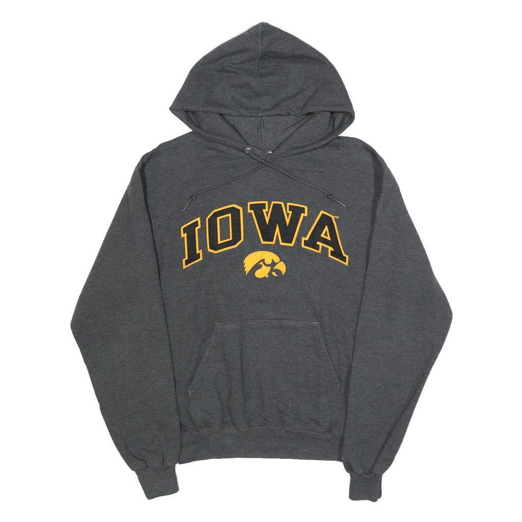 CHAMPION Mens Grey Iowa Hoodie S Cotton Blend Pullover Sweatshirt