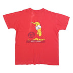 Mens Red Dinos Swimming & Diving 87 Cotton Blend T-Shirt L Crew Neck Short