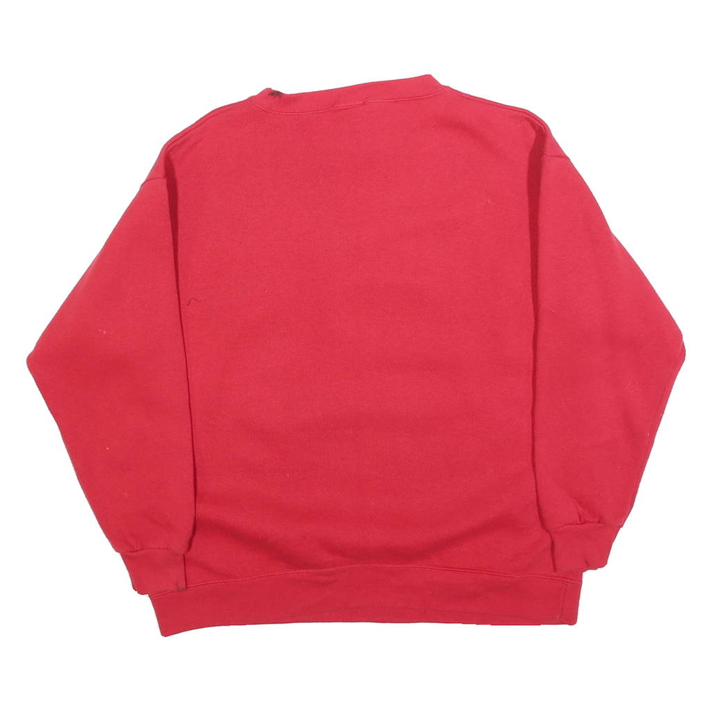 DISNEY Womens Red Mickey & Pluto Crew Neck Sweatshirt M Cotton Blend Casual