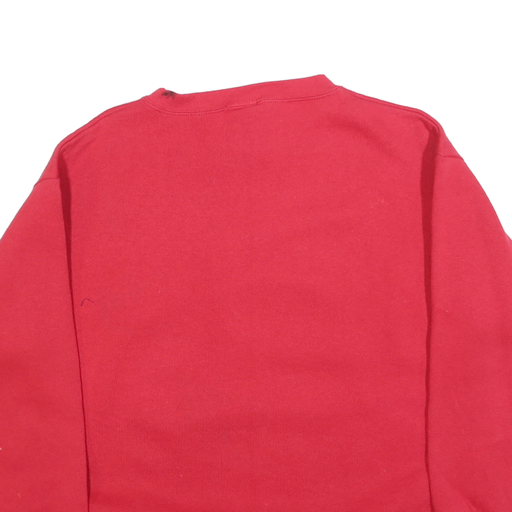 DISNEY Womens Red Mickey & Pluto Crew Neck Sweatshirt M Cotton Blend Casual