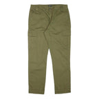 CHICOREE Womens Cotton Blend Slim Fit Olive Cargo Trousers W32 L27 Casual