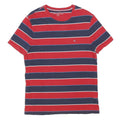 TOMMY HILFIGER Womens Red & Navy Striped Graphic T-Shirt M Short Sleeve Crew