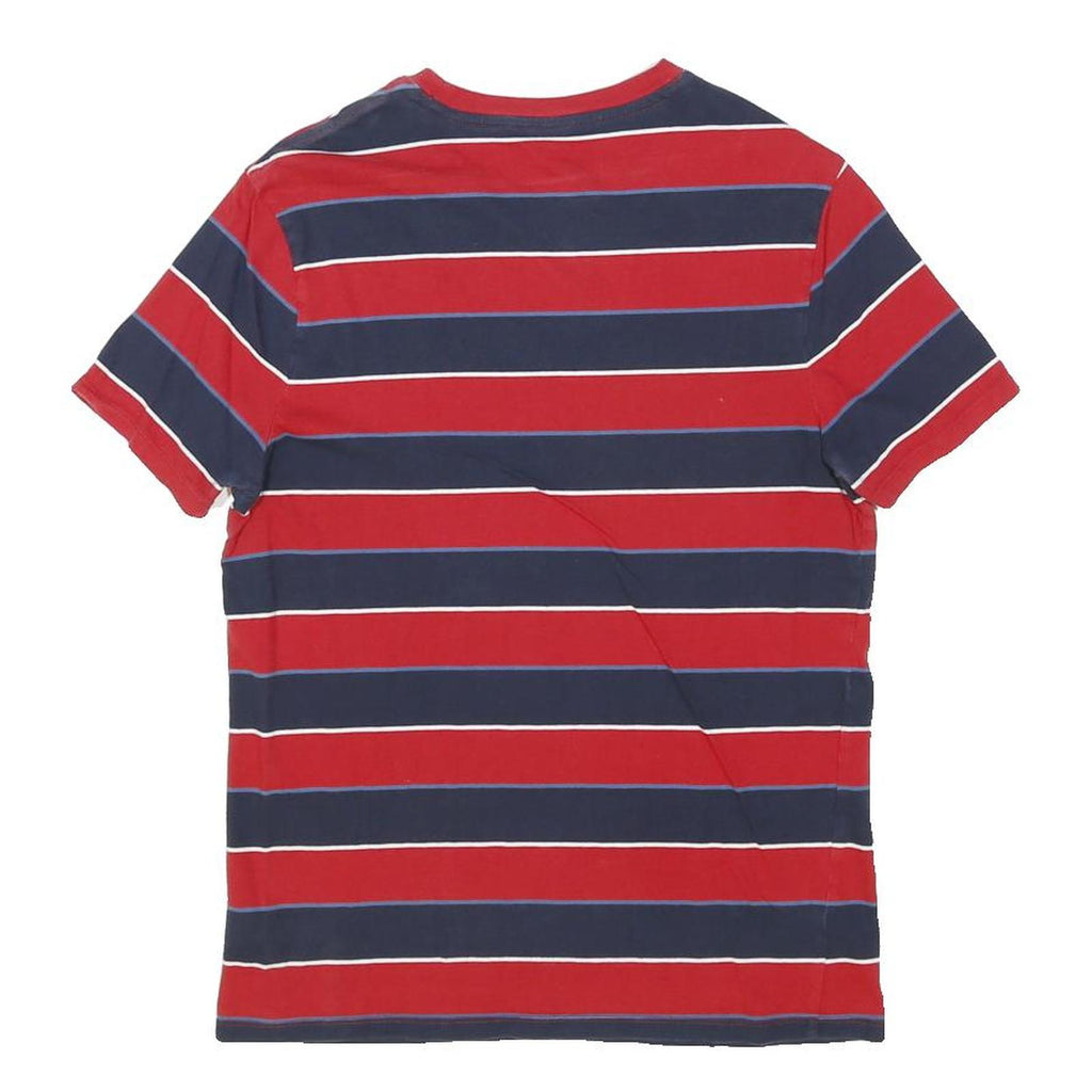 TOMMY HILFIGER Womens Red & Navy Striped Graphic T-Shirt M Short Sleeve Crew