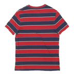 TOMMY HILFIGER Womens Red & Navy Striped Graphic T-Shirt M Short Sleeve Crew