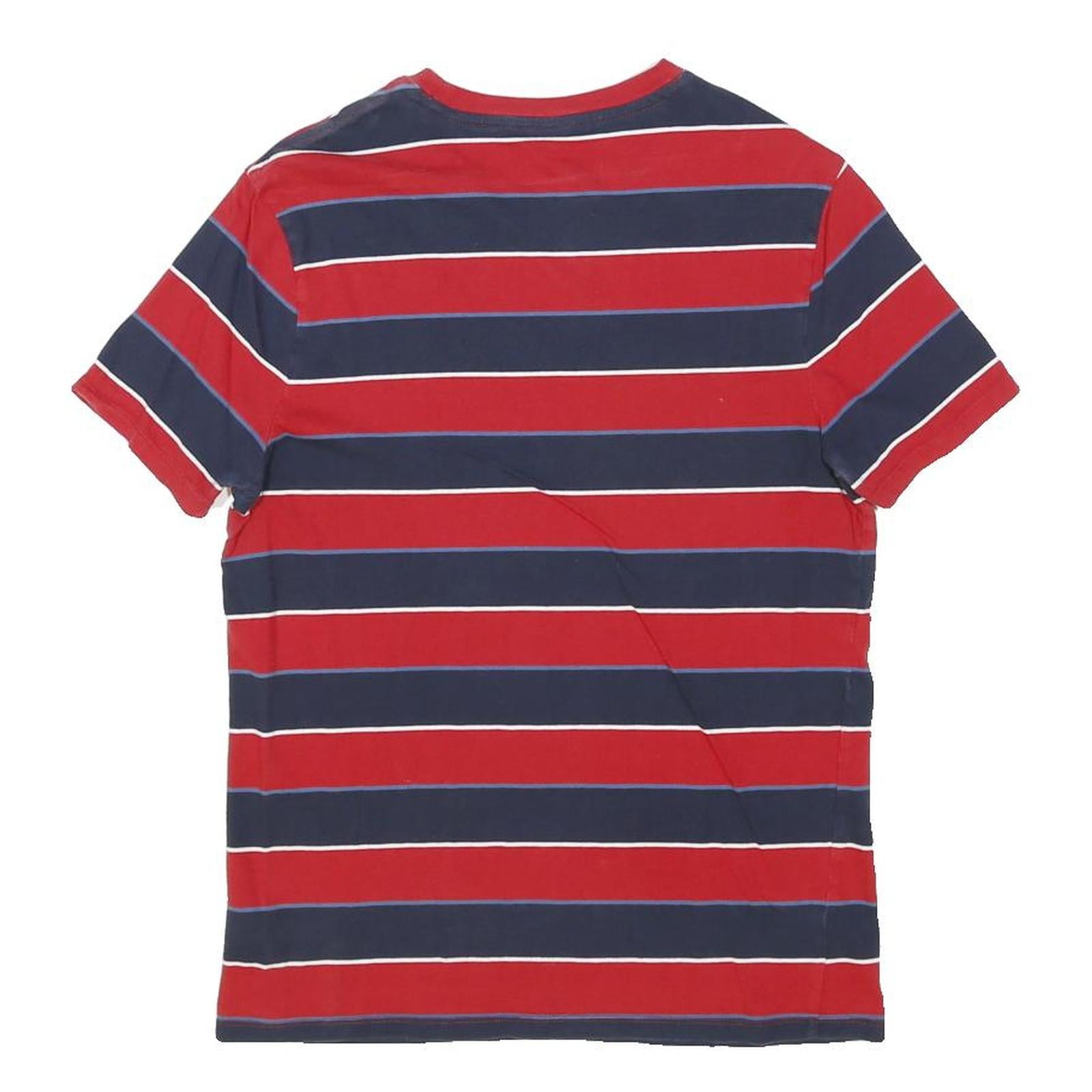 TOMMY HILFIGER Womens Red & Navy Striped Graphic T-Shirt M Short Sleeve Crew